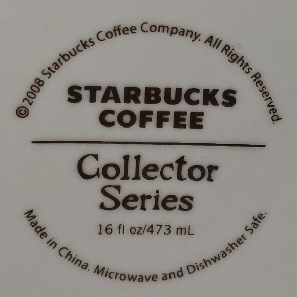 STARBUCKS COFFEE COLLECTORS SERIES LAS VEGAS MUG TAN AND BROWN 16OZ EUC - Picture 9 of 9
